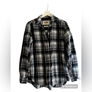 Black and white checked button down top from Grayson
